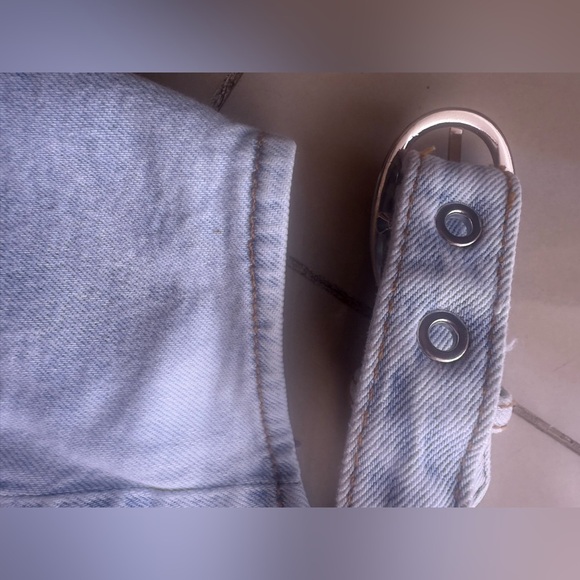 Revolve We Wore What Skirt Women M Denim Cut Out Mini Light Wash 90s Y2K Casual - Picture 11 of 14